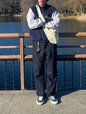 「POLO SPORTS（ポロスポーツ）のアイテム（ベスト、ブルー系）」を使った、ittoさん（メンズ・180cm）の冬コーディネート