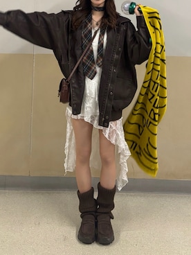 「アイテム（レッグウェア）」を使った、Kiyoさん（レディース・156cm）の秋コーディネート