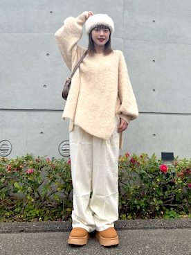 「アイテム（ハイライト/シェーディング）」を使った、カフェ店長aoiさん（レディース・147cm）の冬コーディネート