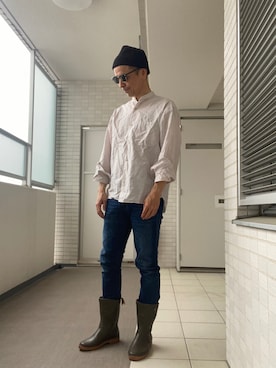 「アイテム（レインシューズ）」を使った、Paulさん（メンズ・171cm）の夏コーディネート