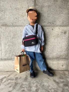 「無印良品（ムジルシリョウヒン）のアイテム（帽子）」を使った、kontsuさん（キッズ・110cm）の春コーディネート
