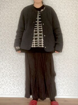 「アイテム（ノーカラージャケット）」を使った、aiii0212さん（レディース・160cm・30代）の冬コーディネート