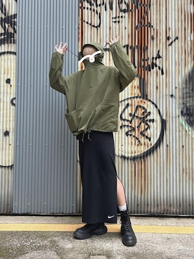 「NIKE（ナイキ）のアイテム（スカート）」を使った、haruさん（レディース・168cm）の冬コーディネート
