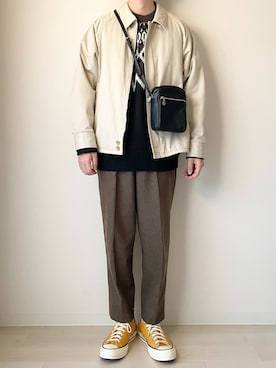 「Steven Alan（スティーブンアラン）の＜Steven Alan＞ T/C 2WAY BAL DRZR JACKET/ジャケット（ブルゾン、ベージュ系）」を使った、こんさん（メンズ・172cm）の冬コーディネート