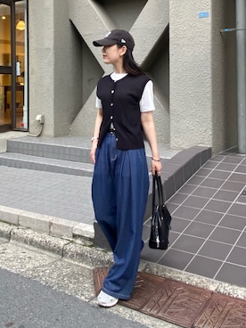 「COLONY 2139（コロニートゥーワンスリーナイン）のアイテム（ベスト）」を使った、misaki☺︎さん（レディース・160cm）の夏コーディネート