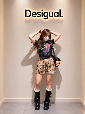 「コラボ」｜Desigual りんくう STAFFさん（レディース・168cm）の春コーディネート