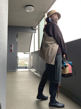 「アイテム（レインシューズ）」を使った、OBASanNOʕ•ᴥ•ʔさん（レディース・161cm・40代）の春コーディネート