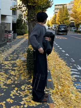 「Timberland（ティンバーランド）のTimberland / HERITAGE GORE-TEX（R） MOC TOE MIDDLE BROWN（ブーツ、ブラウン系）」を使った、かやさん（メンズ・168cm）の冬コーディネート