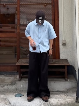 「アイテム（キャップ、ブラック系）」を使った、かやさん（メンズ・168cm）の夏コーディネート