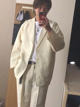 「アイテム（セットアップ）」を使った、hiroさん（メンズ・185cm）の秋コーディネート
