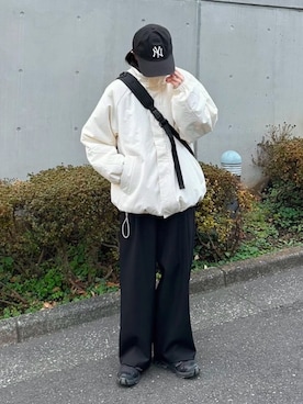 「BROKEN BASE（ブロークンベース）のアイテム」を使った、ukiさん（レディース・155cm）の冬コーディネート