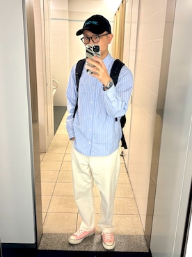 「アイテム（バックパック/リュック）」を使った、ゆうじさん（メンズ・170cm）の春コーディネート