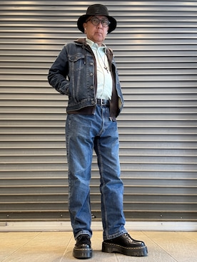「アイテム（デニムジャケット）」を使った、Ken Nさん（メンズ・168cm・60代）の春コーディネート
