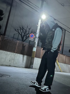 「アイテム（ダウンベスト）」を使った、おてんちゃんさん（メンズ・188cm）の冬コーディネート