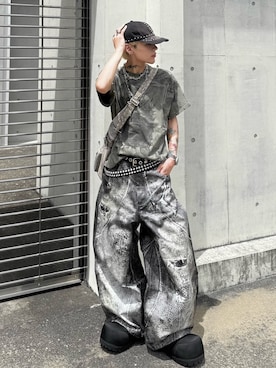 「アイテム（ネックレス）」を使った、Never mind the XU / Chikashitsu+さん（メンズ・171cm）の春コーディネート