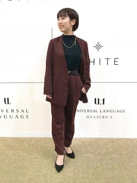 「アイテム（スーツパンツ）」を使った、SUIT SQUAREさん（レディース・150cm）の冬コーディネート