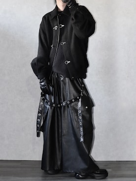 「ADRER（アドラー）のPremium Fuwamochi Knit / 極上ふわもちニット（ニット/セーター、ブラック系）」を使った、Ryoooさん（メンズ・178cm）の冬コーディネート