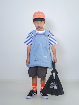 「アイテム（エコバッグ/サブバッグ）」を使った、ma-kunさん（キッズ・110cm）の夏コーディネート