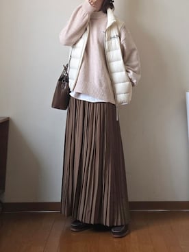 「アイテム（ダウンベスト）」を使った、マルルン♪ さん（レディース・159cm）の冬コーディネート