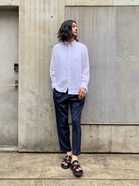 「アイテム（サンダル）」を使った、Watanabeさん（メンズ・190cm）の夏コーディネート
