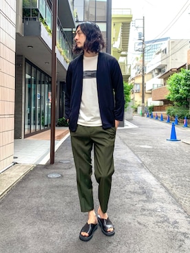 「アイテム（サンダル）」を使った、Watanabeさん（メンズ・190cm）の夏コーディネート