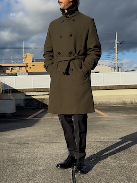 「アイテム（スーツパンツ）」を使った、hiro(⁎⁍̴̆Ɛ⁍̴̆⁎)さん（メンズ・177cm）の冬コーディネート