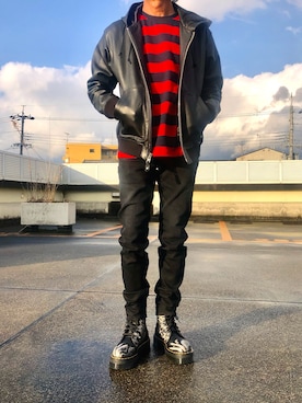「アイテム（デニムパンツ）」を使った、hiro(⁎⁍̴̆Ɛ⁍̴̆⁎)さん（メンズ・177cm）の春コーディネート