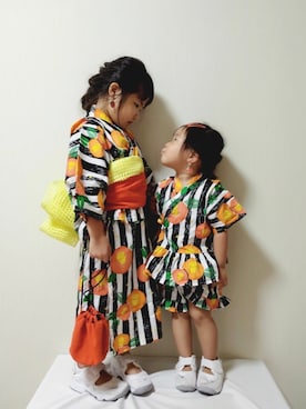 「アイテム（浴衣）」を使った、♡MiKo♡さん（キッズ・90cm）の夏コーディネート