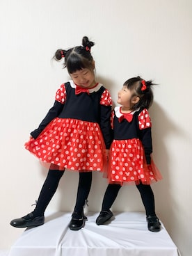 「西松屋（ニシマツヤ）のアイテム（ワンピース/ドレス）」を使った、♡MiKo♡さん（キッズ・100cm）の秋コーディネート