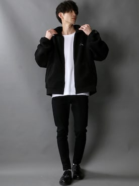 「Kappa（カッパ）のアイテム（ブルゾン）」を使った、狩野 博文さん（メンズ・178cm）の冬コーディネート