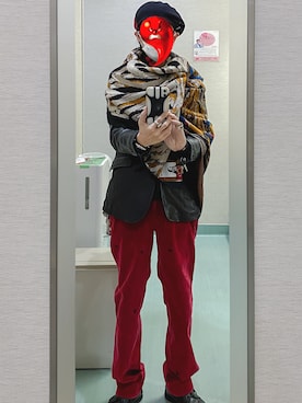 「RALPH LAUREN RUGBY（ラルフ ローレン ラグビー）のアイテム（その他パンツ、レッド系）」を使った、えびやまさん（メンズ・165cm）の春コーディネート