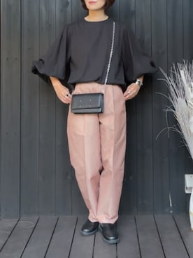 「アイテム（財布）」を使った、naguさん（レディース・153cm）の秋コーディネート