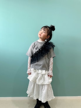 「アイテム（ファッション雑貨）」を使った、Hanさん（キッズ・127cm）の春コーディネート