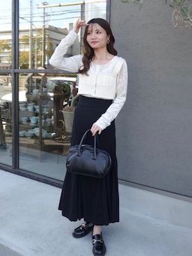 「アイテム（ファンデーション）」を使った、risaさん（レディース・161cm）の春コーディネート