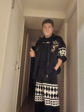 「アイテム（その他ルームウェア）」を使った、まも上さん（メンズ・177cm）の春コーディネート