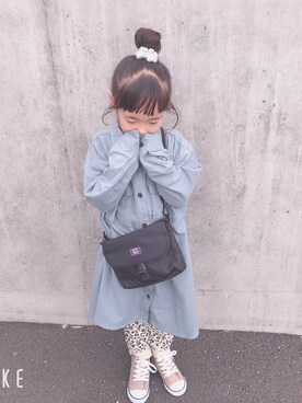 「petit main（プティマイン）のアイテム（シャツ/ブラウス）」を使った、noaさん（キッズ・110cm）の秋コーディネート