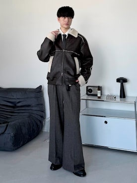「アイテム（ムートンコート）」を使った、るいさん（メンズ・179cm・20代）の秋コーディネート