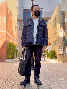 「アイテム（ローファー）」を使った、かつさん（メンズ・174cm・50代）の冬コーディネート