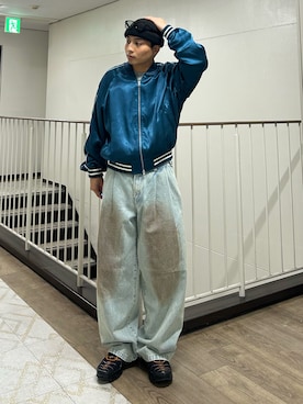 「アイテム（スカジャン）」を使った、Shimoさん（メンズ・169cm）の冬コーディネート