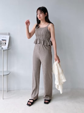 「アイテム（セットアップ）」を使った、Miyukiさん（レディース・160cm）の夏コーディネート