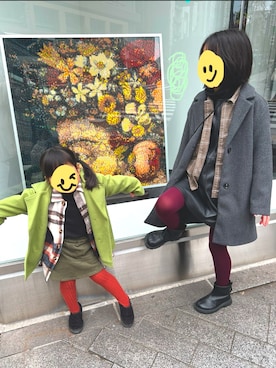 「アイテム（シャツワンピース）」を使った、1683さん（キッズ・100cm）の冬コーディネート