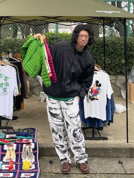 「アイテム（パンツ）」を使った、mudaiさん（メンズ・190cm）の春コーディネート