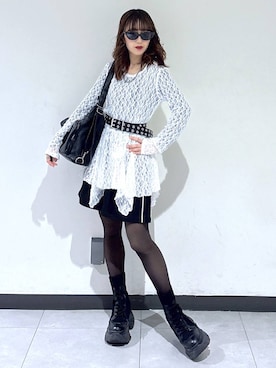 「PAGEBOY（ページボーイ）のイレヘムレイヤードワンピース（チュニック）」を使った、saeさん（レディース・152cm）の春コーディネート