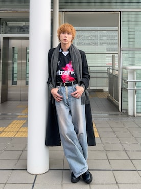 「entranceWORKSのアイテム（シャツ/ブラウス、ブラック系）」を使った、Kazuhiro Hamadaさん（メンズ・175cm）の秋コーディネート
