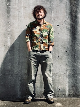 「Dickies（ディッキーズ）のアイテム（Tシャツ/カットソー）」を使った、koppaさん（メンズ・169cm）の秋コーディネート