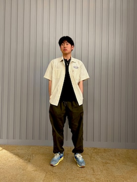 「AVIREX（アヴィレックス）のPANAMA UTILITY EASY PANTS / パナマクロス ユーティリティ イージー パンツ / AVIREX / アヴィレックス（その他パンツ、グリーン系）」を使った、NATSUさん（メンズ・175cm）の夏コーディネート