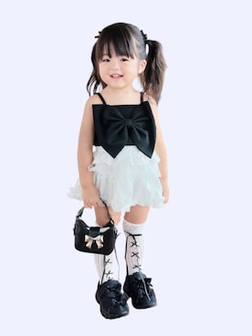 「アイテム（ヘアアクセサリー）」を使った、kana♡さん（キッズ・90cm）の夏コーディネート
