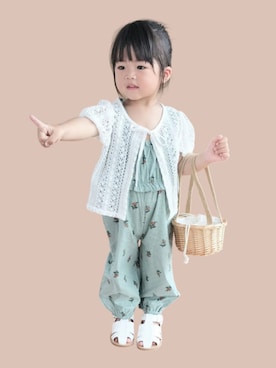 「アイテム（つなぎ/オールインワン）」を使った、kana♡さん（キッズ・90cm）の夏コーディネート