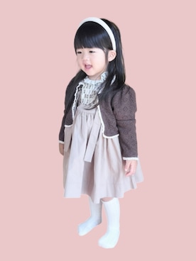 「アイテム（カーディガン/ボレロ）」を使った、kana♡さん（キッズ・90cm）の春コーディネート