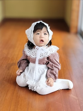 「アイテム（エプロン）」を使った、kana♡さん（キッズ・70cm）の秋コーディネート